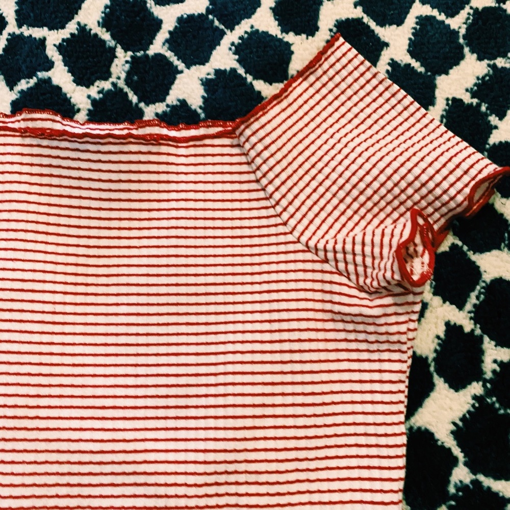 Zara Red Striped Crop Top